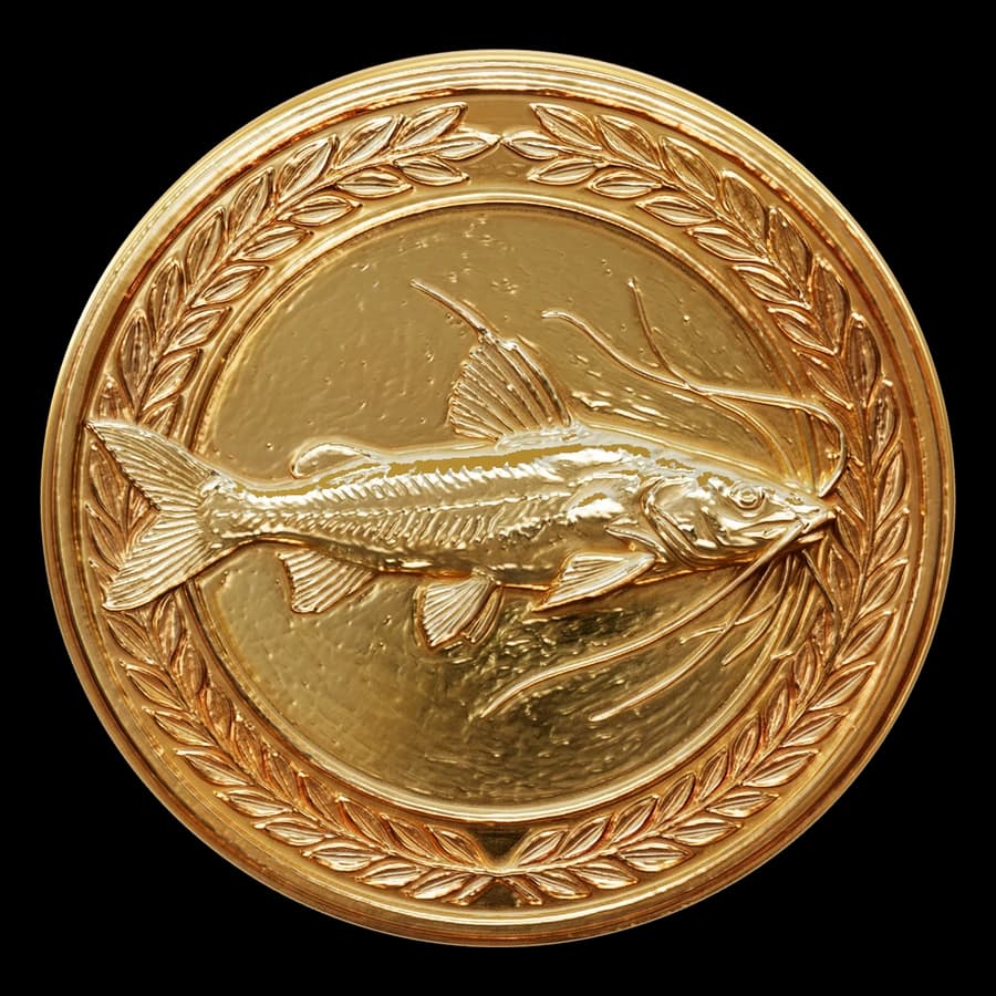 Medalla Bagre amarillo en 3D