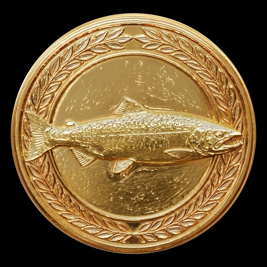 Medalla Salmón chinook en 3D