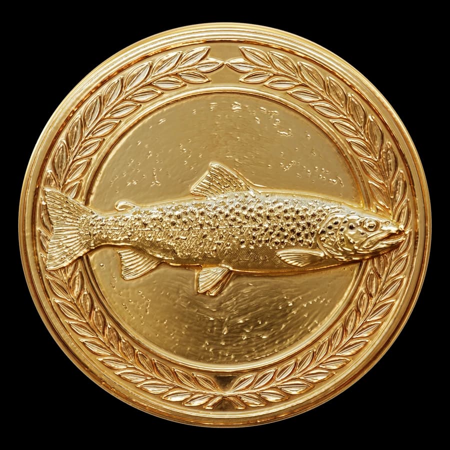 Medalla Trucha marrón en 3D