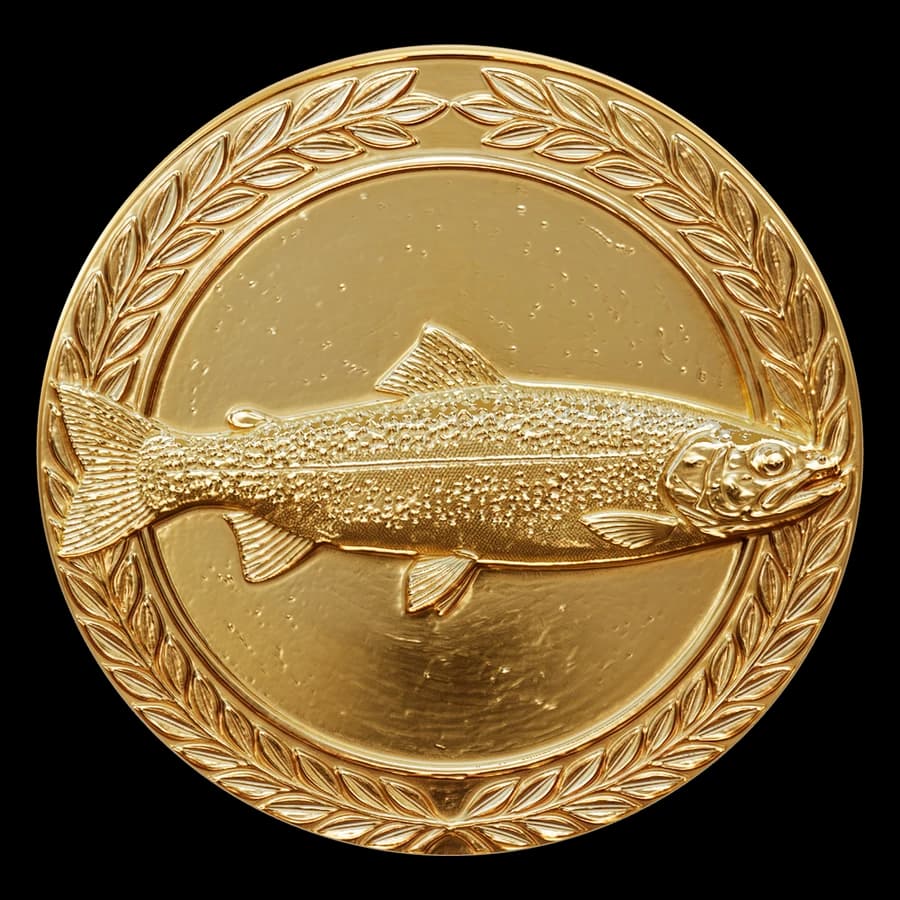 Medalla Trucha arcoíris en 3D
